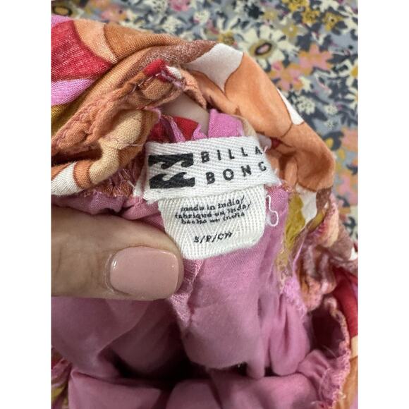 Billabong Pretty groovy maxi boho Dress Flowing Floral Retro Beach Small - Picture 6 of 6